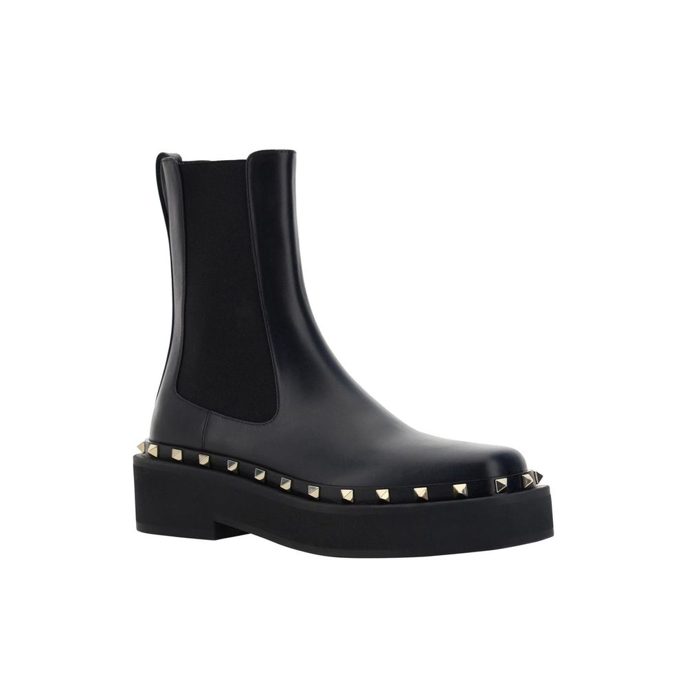 Black Calfskin Flat Boots