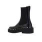 Black Calfskin Flat Boots