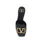Black Calfskin Platform Sandals