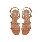 Brown Leather Flat Sandals