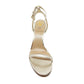 Gold Leather Stiletto Heel Sandals