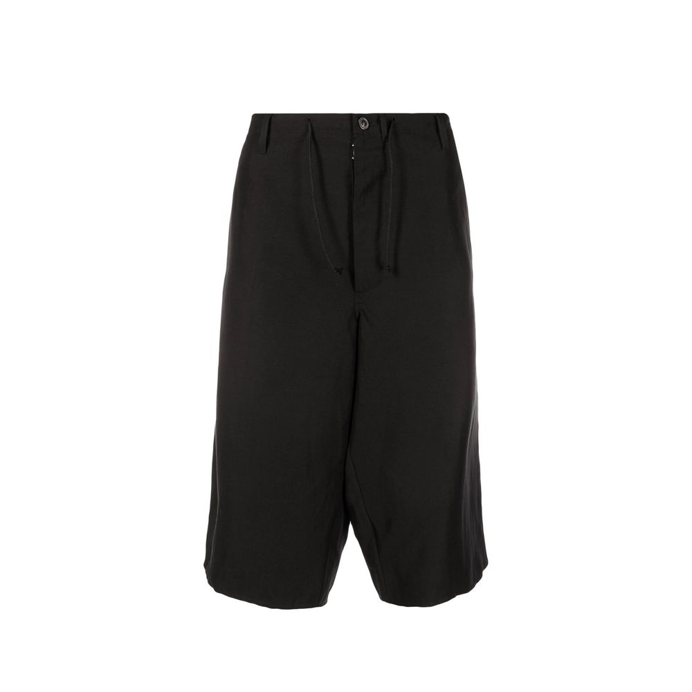 Black Linen Bermuda Shorts