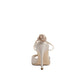 Beige Silk Platform Sandals