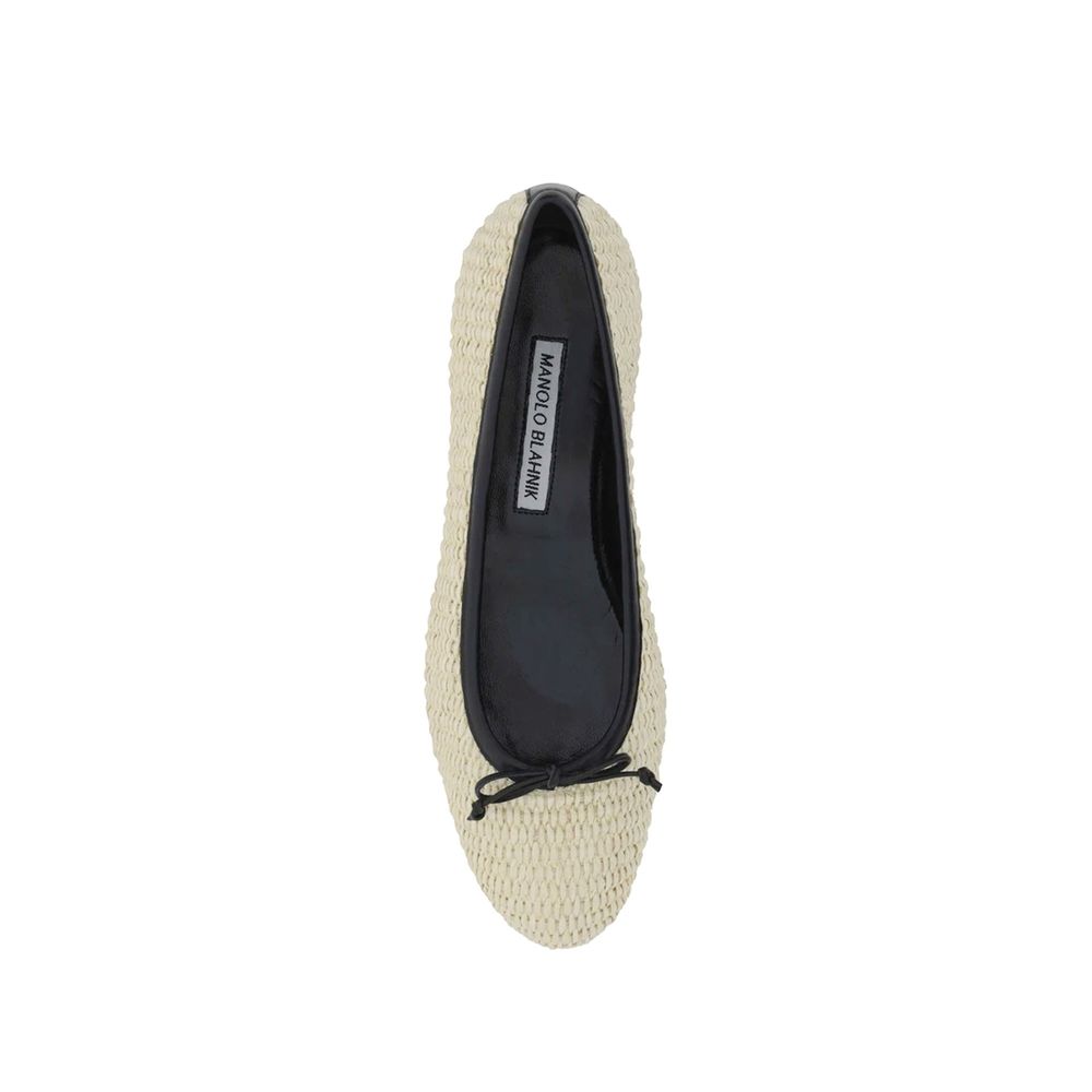 Beige Raffia Ballet Flats