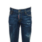 Blue Cotton Slim Fit Jeans