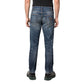 Blue Cotton Straight-Leg Jeans