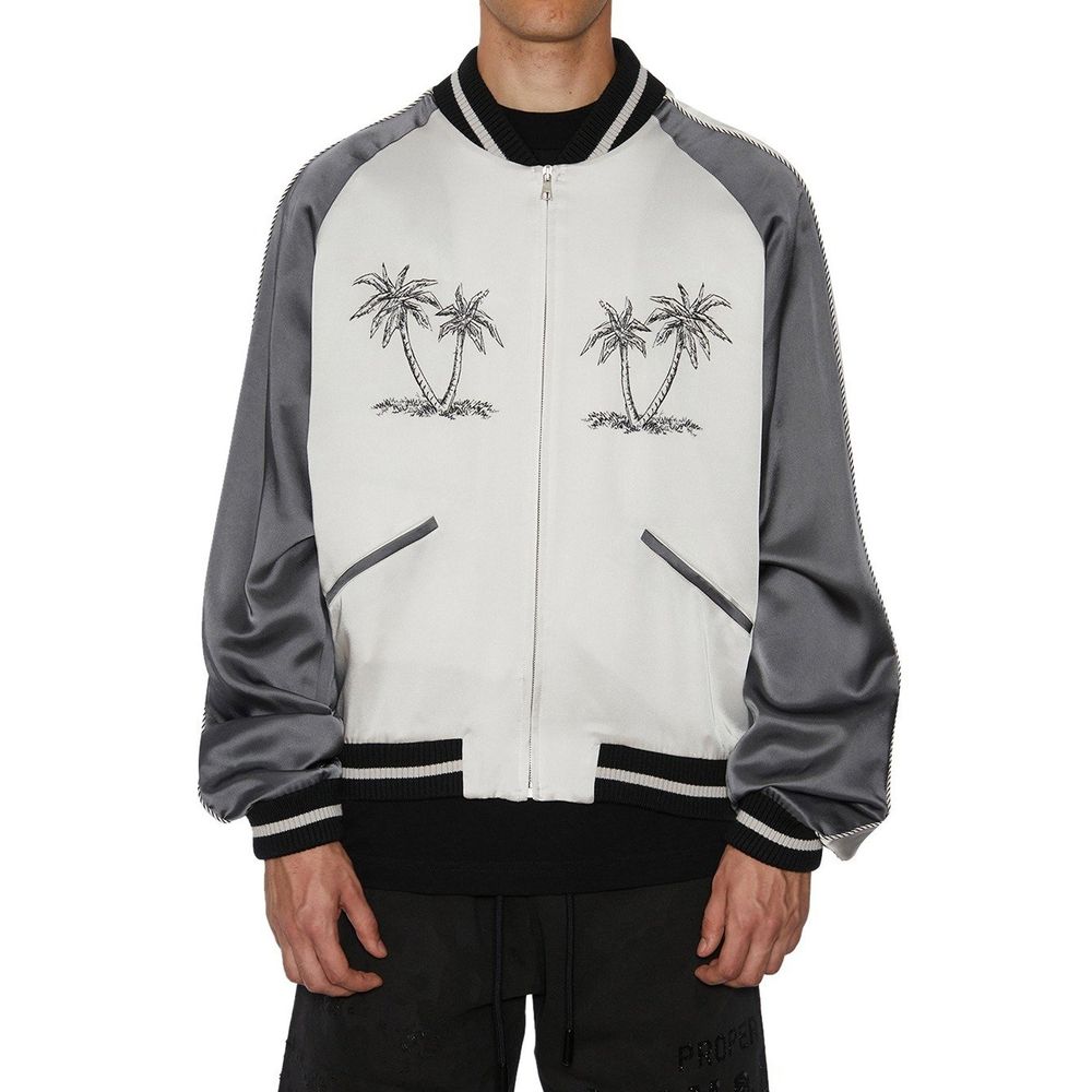 Gray Acetate Bomber