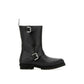 Black Polyester Ankle Boots