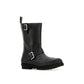 Black Polyester Ankle Boots