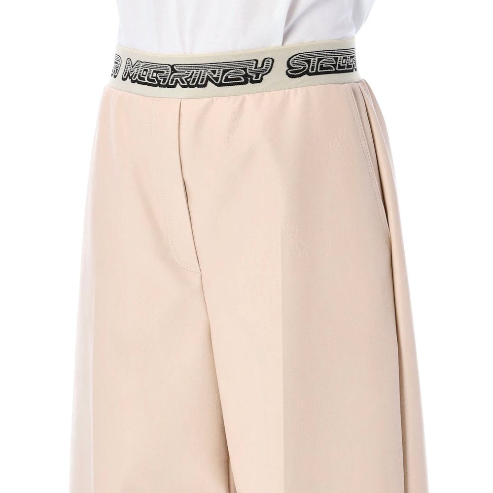 Beige Viscose Casual Pants