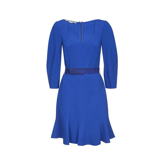 Blue Viscose Casual Dress