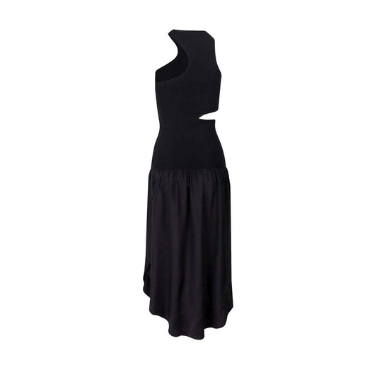 Black Silk Casual Dress