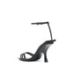 Black Silk Stiletto Heel Sandals