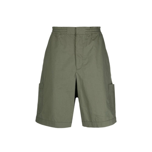 Bicolor Cotton Bermuda Shorts