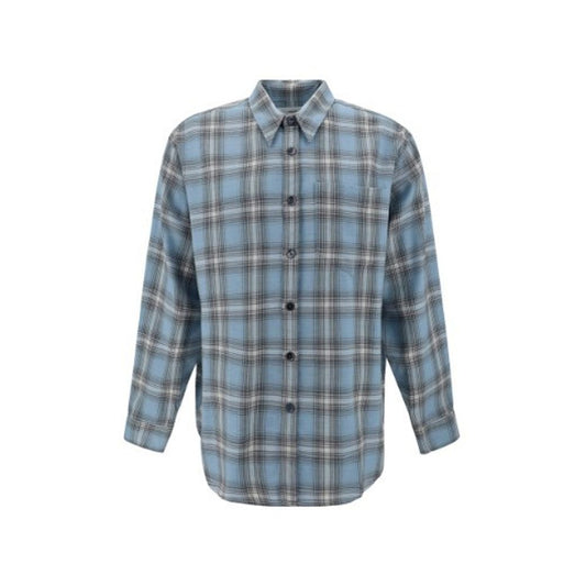 Blue Virgin Wool Pattern Shirt