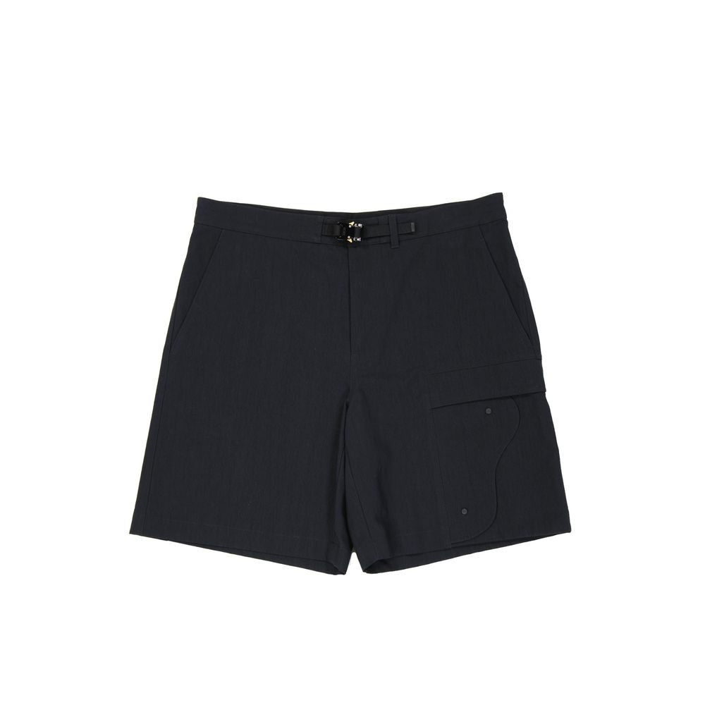 Black Cotton Bermuda Shorts