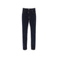 Blue Cotton Straight-Leg Jeans