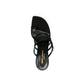 Black Silk Stiletto Heel Sandals