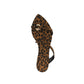 Brown Fabric Flat Sandals