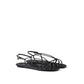 Black Calfskin Flat Sandals