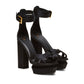 Black Silk Platform Sandals