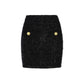 Black Cotton Mini Skirt