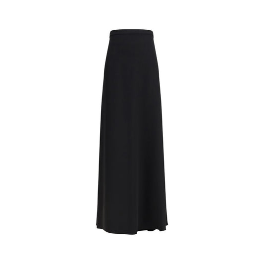 Black Silk Long Skirt