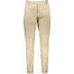 Beige Cotton Casual Pants