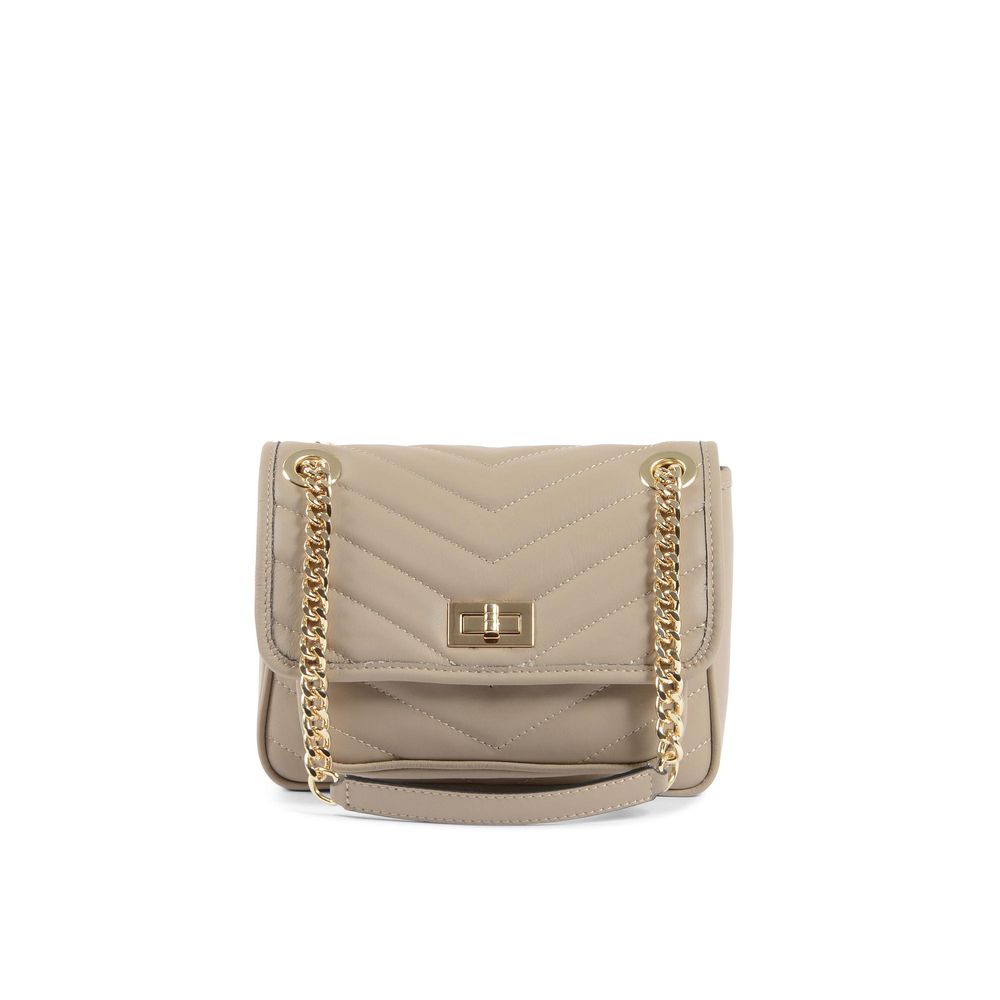 Beige Leather Crossbody Bag