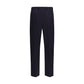 Blue Cotton Casual Pants