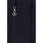 Blue Cotton Casual Pants