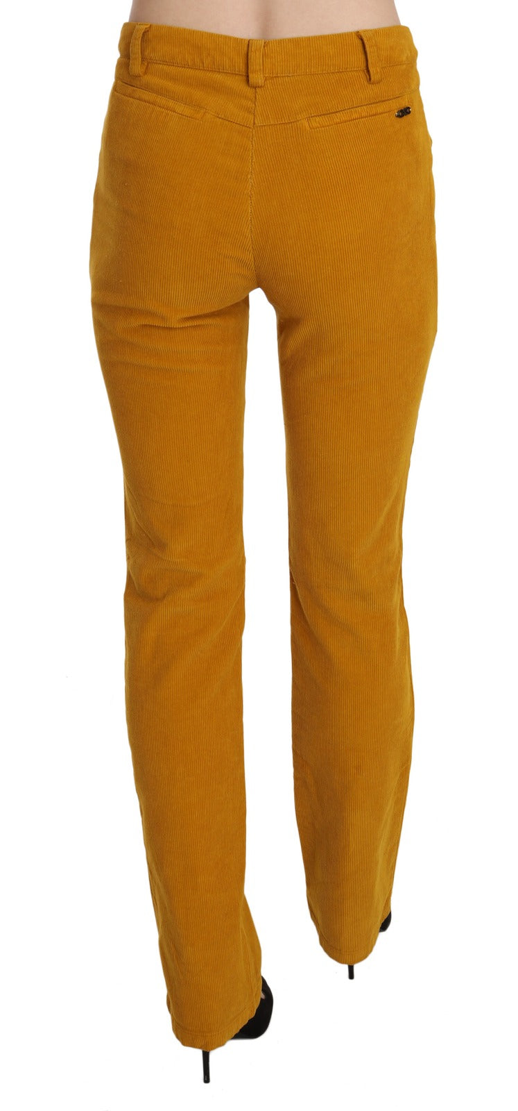 Orange High Waist Straight Trouser Pants