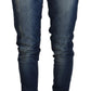 Blue Washed Cotton Slim Fit Women Denim Pants Jeans