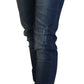 Blue Washed Cotton Slim Fit Women Denim Pants Jeans