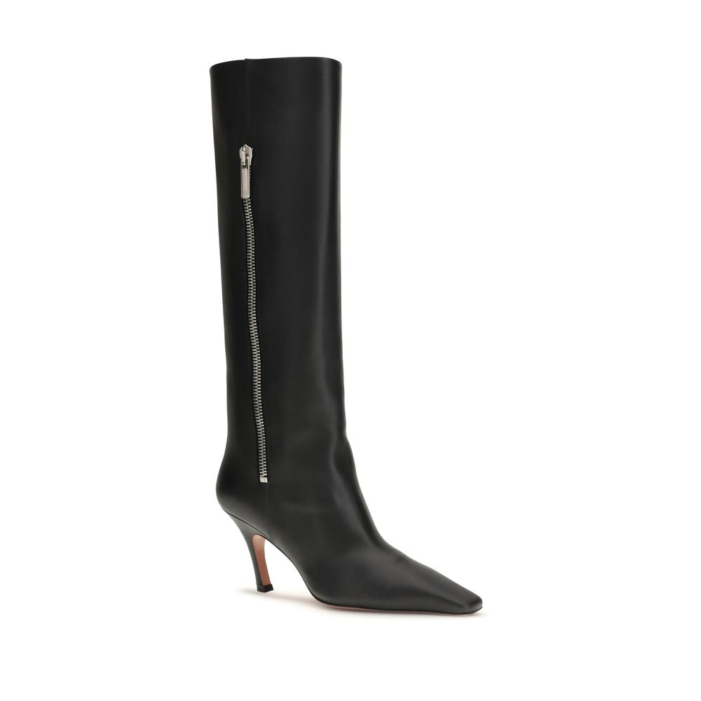 Black Calf Leather Bos Taurus Ankle Boots