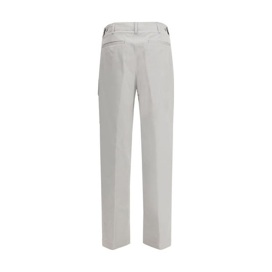 Silver Cotton Cargo Pants