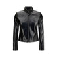 Black Cotton Full-Length Jacket