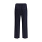 Blue Wool Casual Pants
