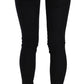 Black Low Waist Zipper Leg Skinny Denim Jeans