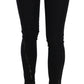 Black Low Waist Zipper Leg Skinny Denim Jeans