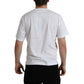 White Logo Patch Cotton Crew Neck T-shirt