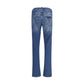 Blue Cotton Straight-Leg Jeans