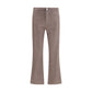 Beige Cotton High-Waisted Jean