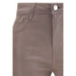 Beige Cotton High-Waisted Jean
