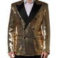 Gold Sequined Double Breasted Jacket Blazer