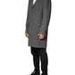 Gray Single Breasted Men Trench Coat Jacket