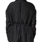 Black Silk Padded Parka Men Coat Jacket