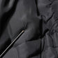Black Silk Padded Parka Men Coat Jacket