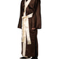 Brown Cream Lounge Belted Bathrobe Jacket