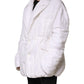White Silk Padded Parka Men Coat Jacket